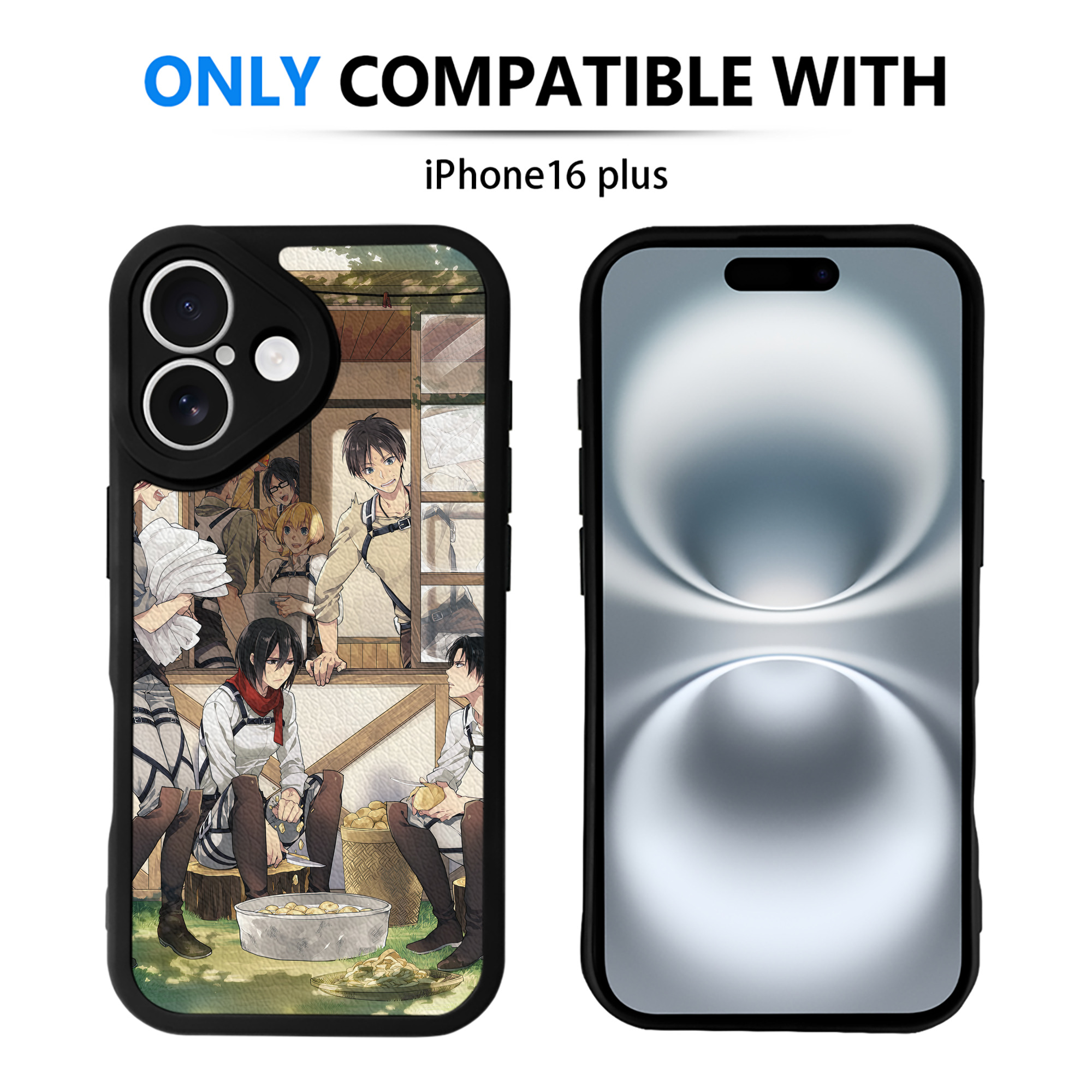 （画像用） 進撃の巨人 Attack on Titan 【iPhone 16シリーズ対応】シリコンスマホケース（レザー調） 材質：シリコン